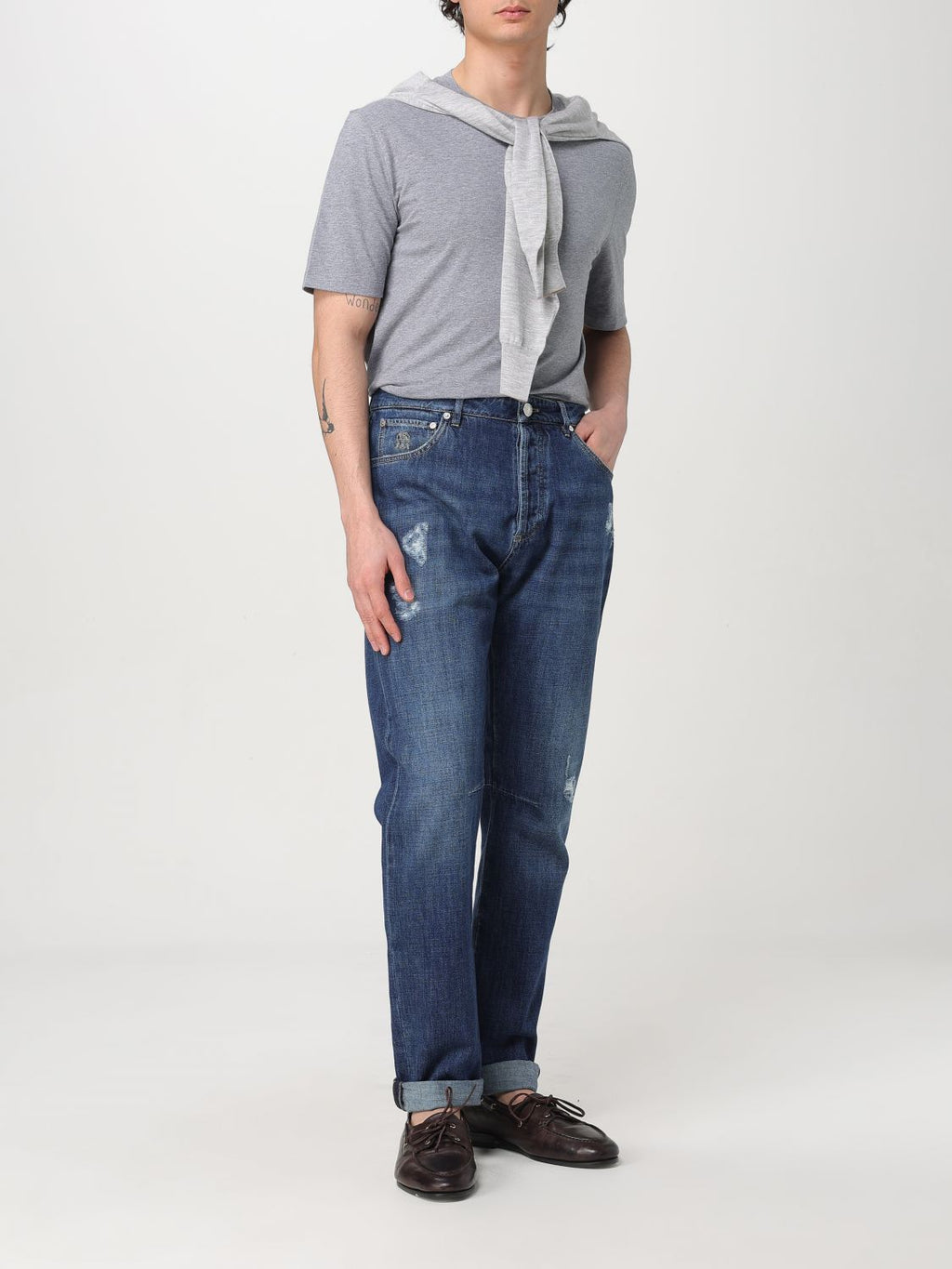 Brunello Cucinelli Blue Denim Straight-Leg Jeans