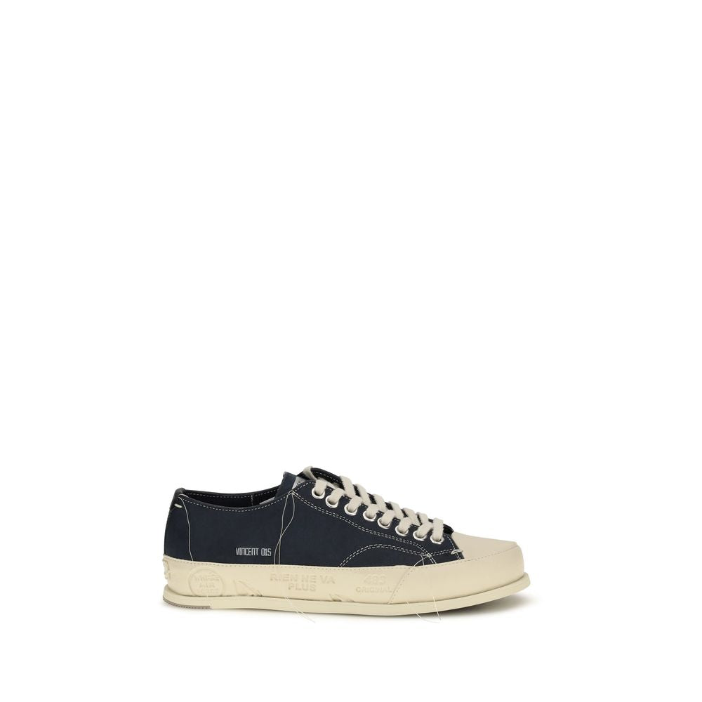 Premiata Blue Calf Leather Bos Taurus Low Top Sneakers