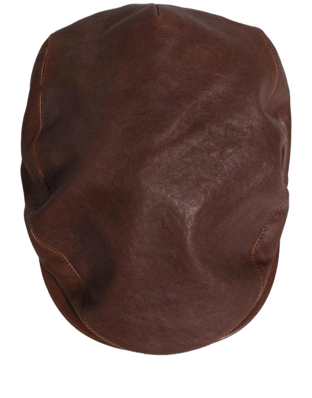 Dolce & Gabbana Men Brown Lamb Leather Newsboy Cloth Capello Hat