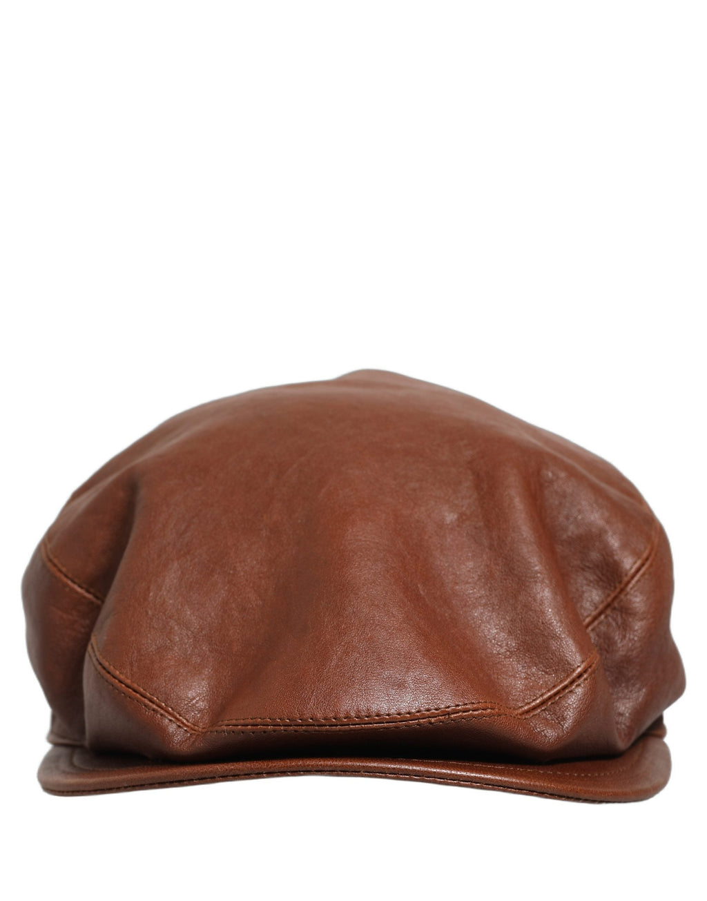 Dolce & Gabbana Men Brown Lamb Leather Newsboy Cloth Capello Hat