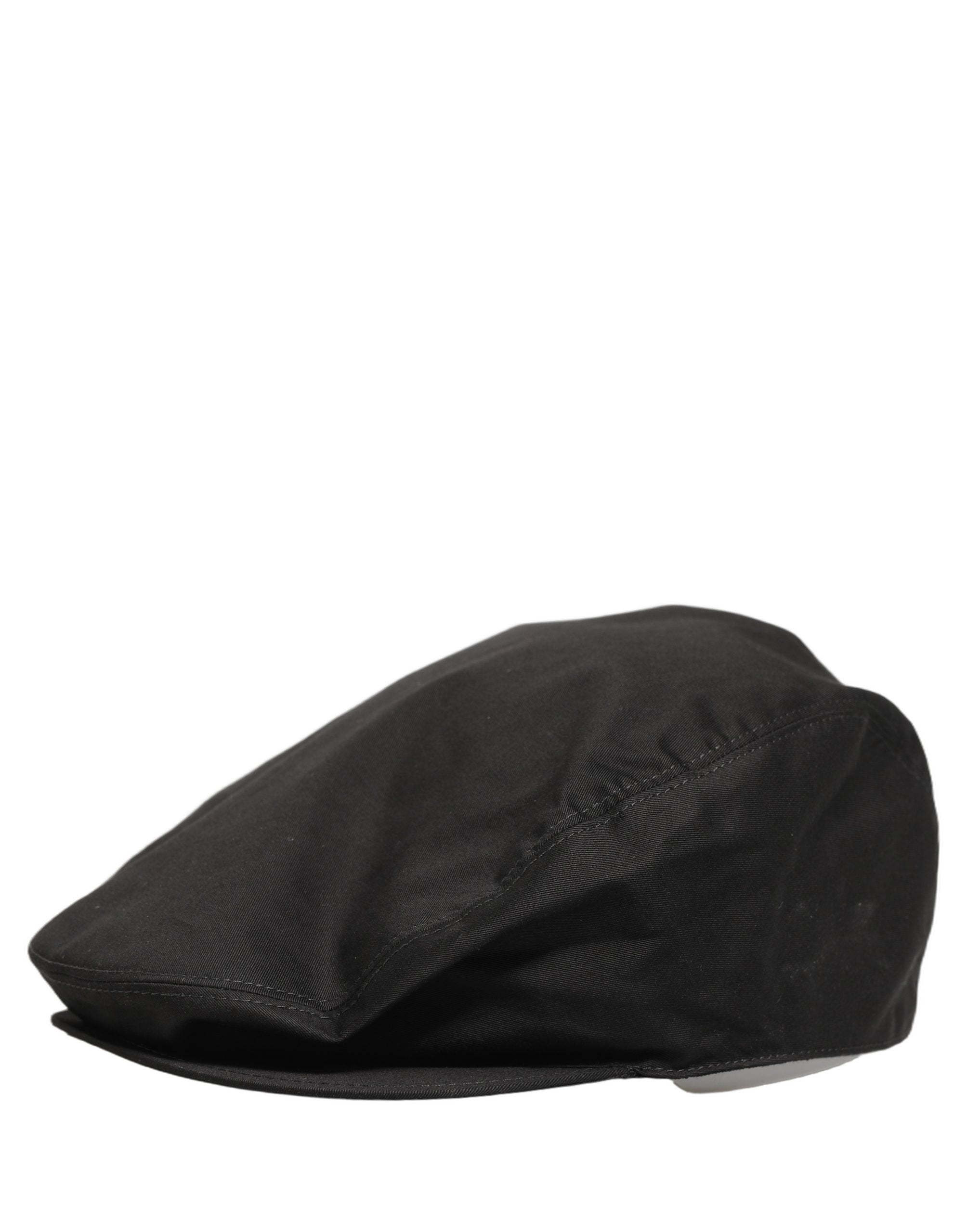 Dolce & Gabbana Men Black Cotton Stretch Newsboy Cloth Capello Hat