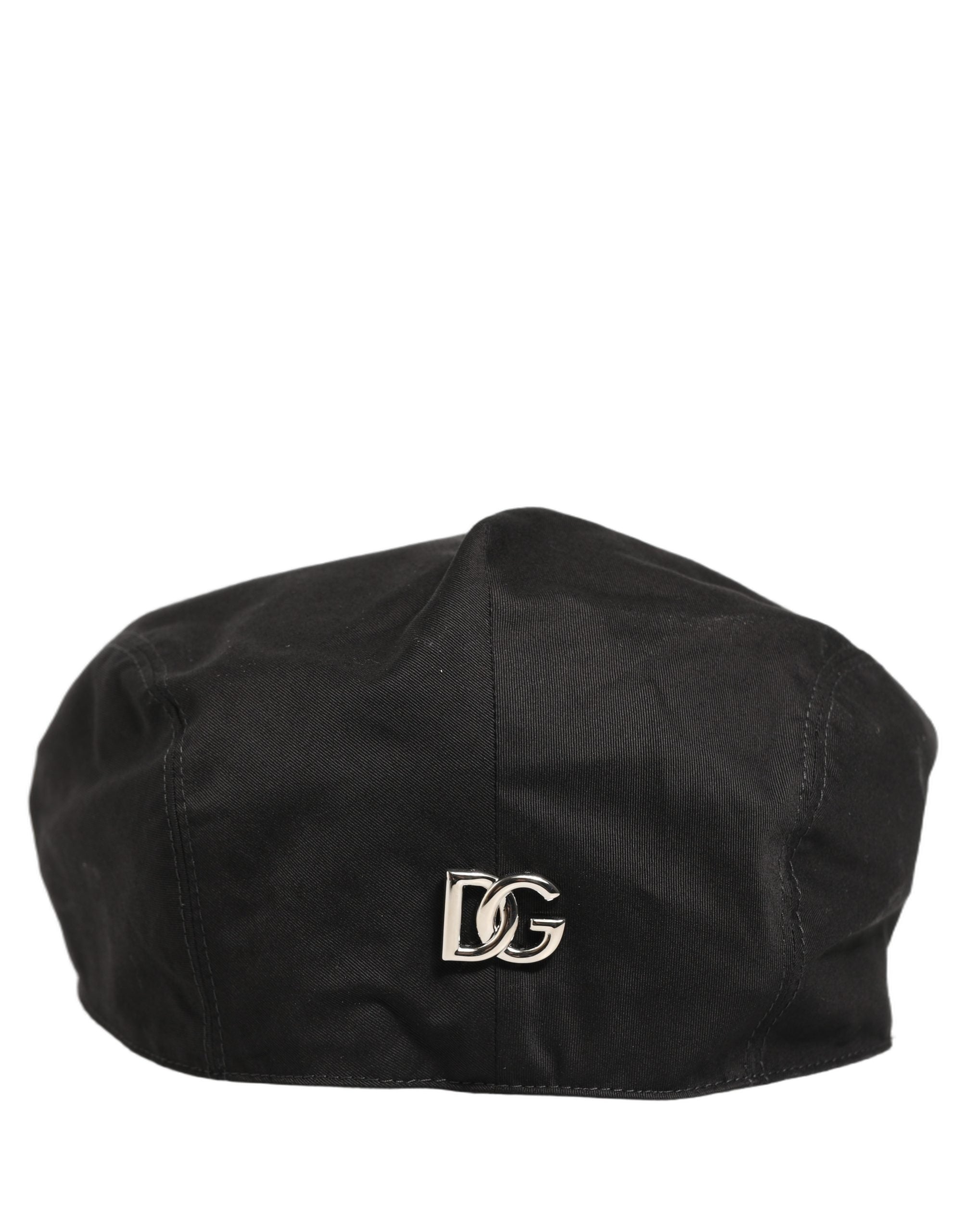 Dolce & Gabbana Men Black Cotton Stretch Newsboy Cloth Capello Hat