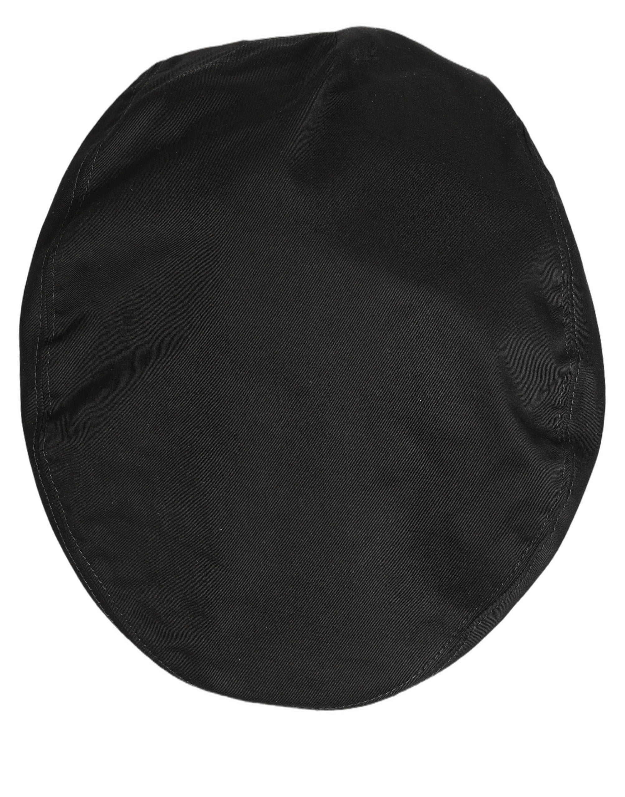 Dolce & Gabbana Men Black Cotton Stretch Newsboy Cloth Capello Hat