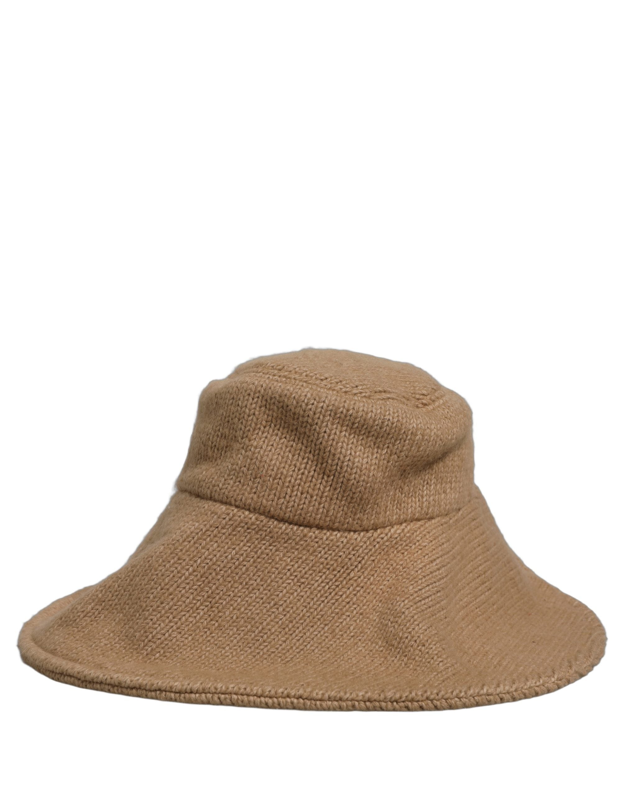 Dolce & Gabbana Women Brown Cotton Knit WideBrim Bucket Capello Hat