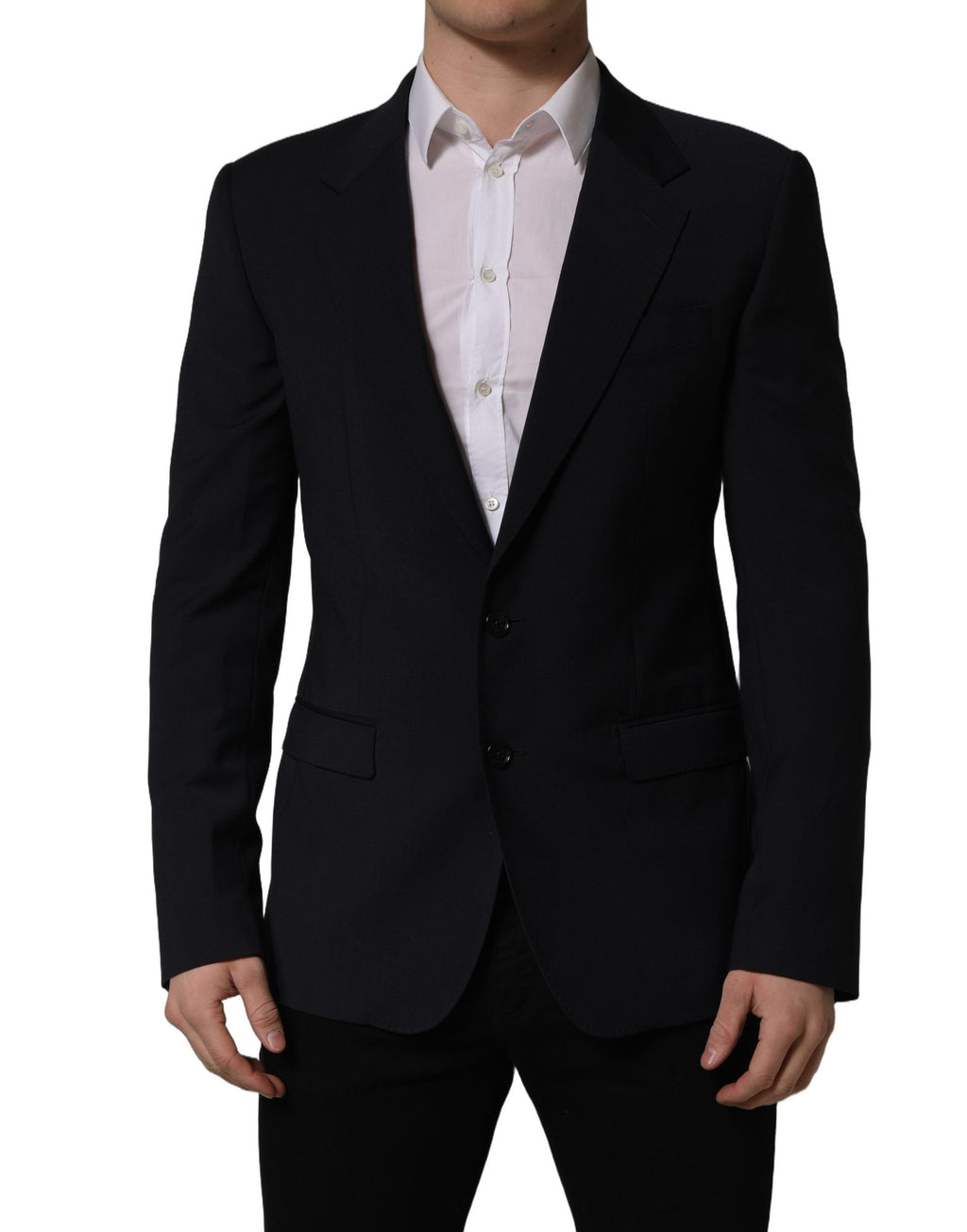 Dolce & Gabbana Black Wool Single Breasted Men Blazer Jacket