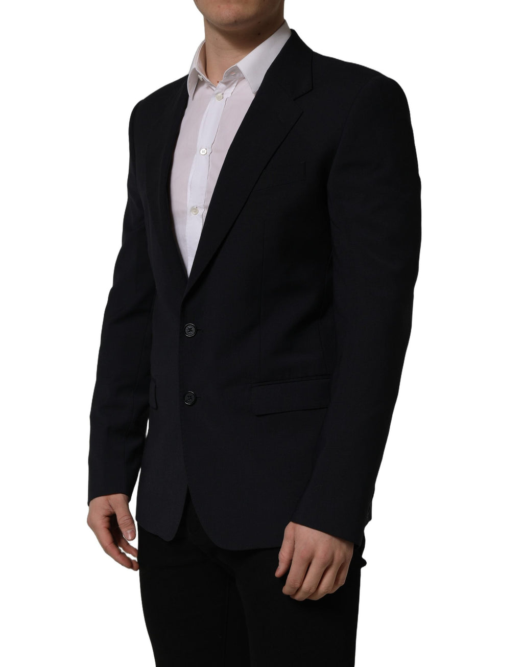 Dolce & Gabbana Black Wool Single Breasted Men Blazer Jacket