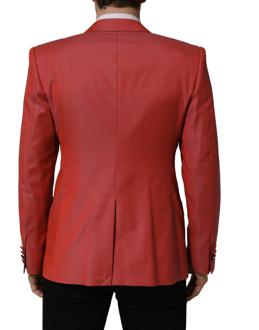 Dolce & Gabbana Red Wool Single Breasted Men Blazer Jacket