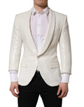 Dolce & Gabbana White Viscose Single Breasted Blazer Jacket
