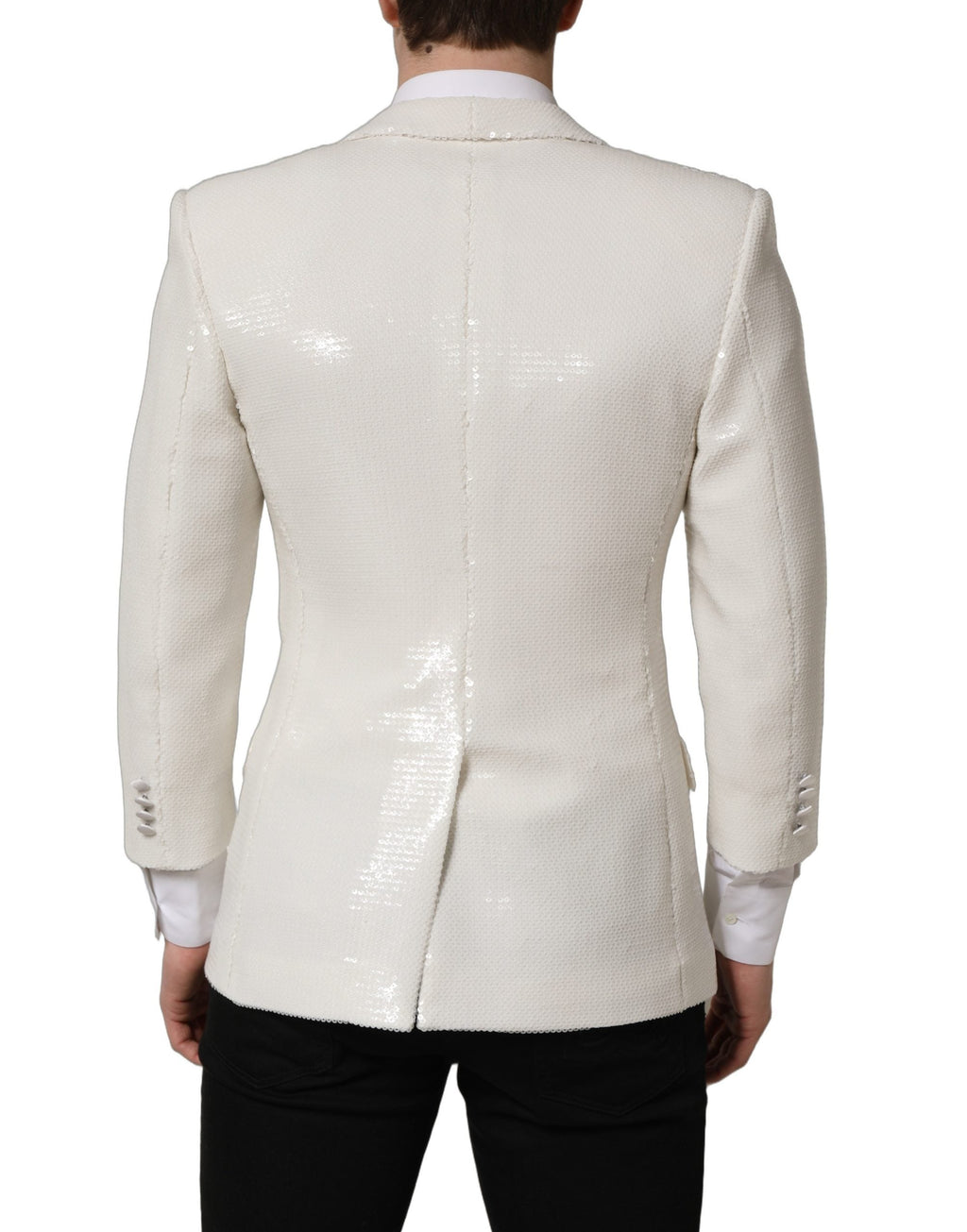 Dolce & Gabbana White Viscose Single Breasted Blazer Jacket