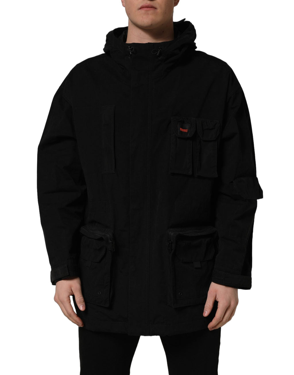 Dolce & Gabbana Black Nylon Men Hooded Windbreaker Jacket