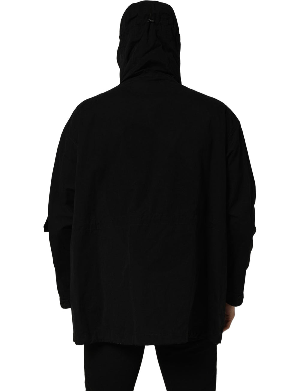 Dolce & Gabbana Black Nylon Men Hooded Windbreaker Jacket