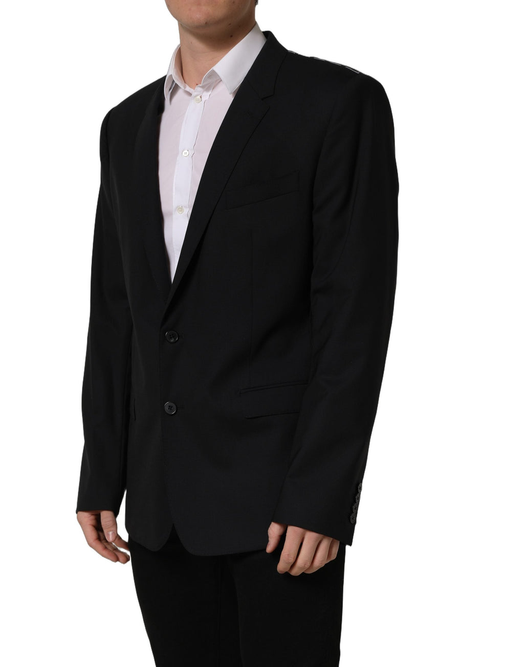 Dolce & Gabbana Black Wool Single Breasted Blazer Jacket