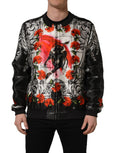 Dolce & Gabbana Multicolor Majolica Bull Print Bomber Jacket
