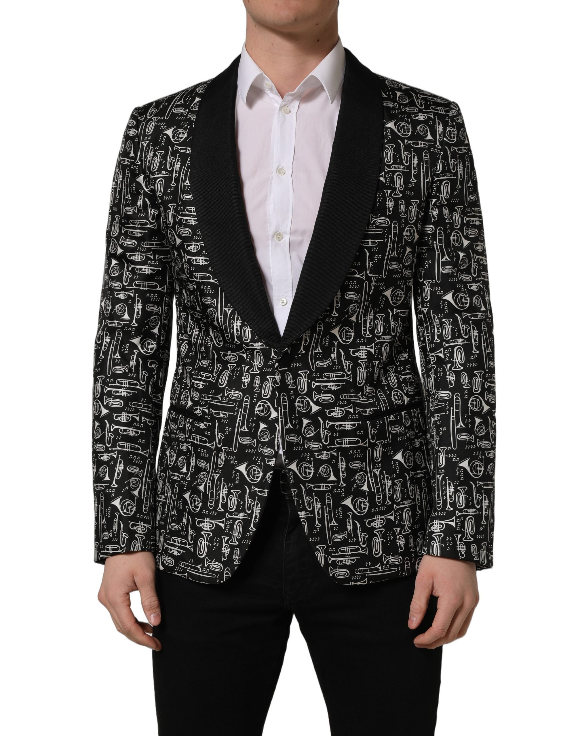 Dolce & Gabbana Black Crystal Embellished Coat Blazer Jacket