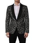 Dolce & Gabbana Black Crystal Embellished Coat Blazer Jacket