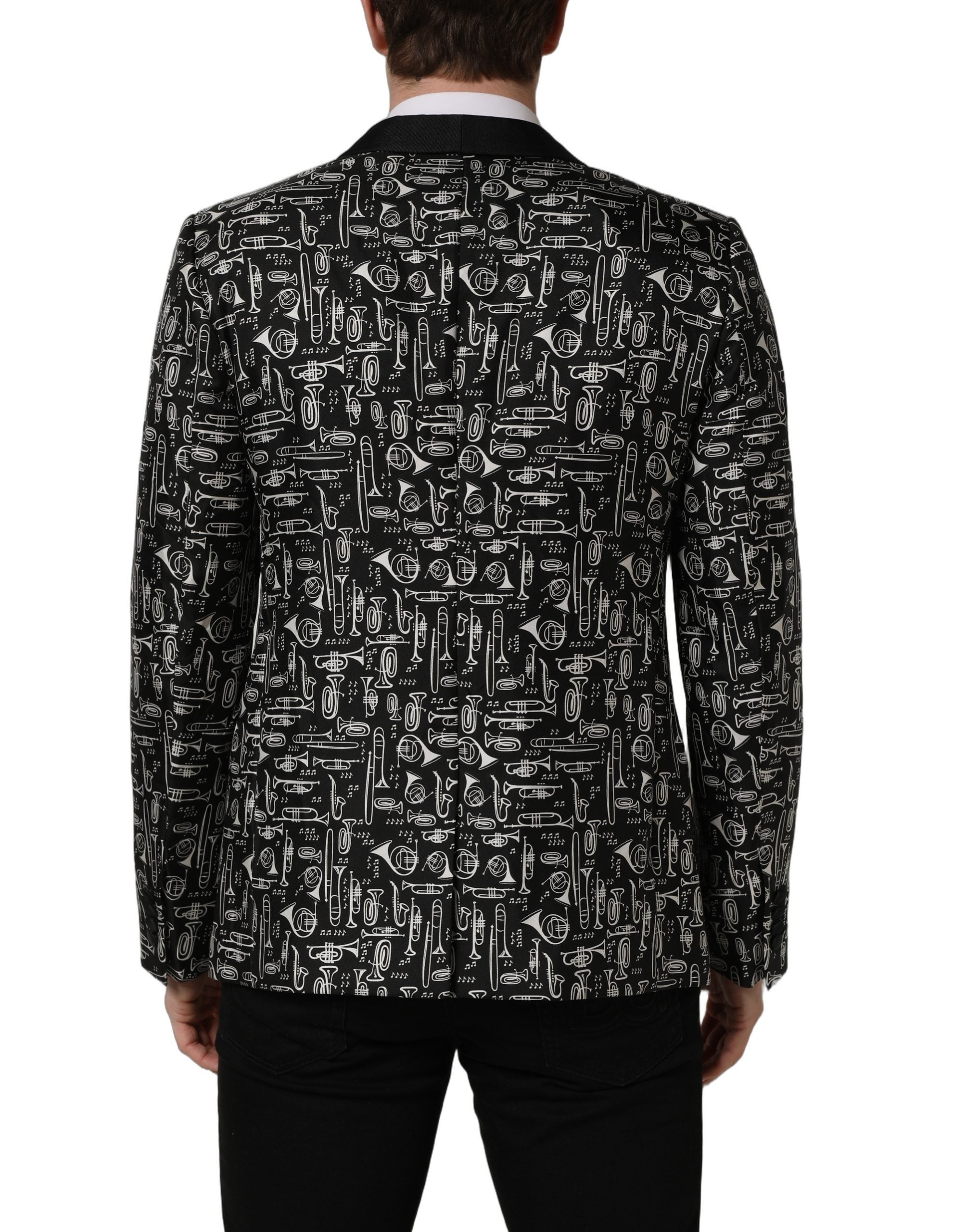 Dolce & Gabbana Black Crystal Embellished Coat Blazer Jacket
