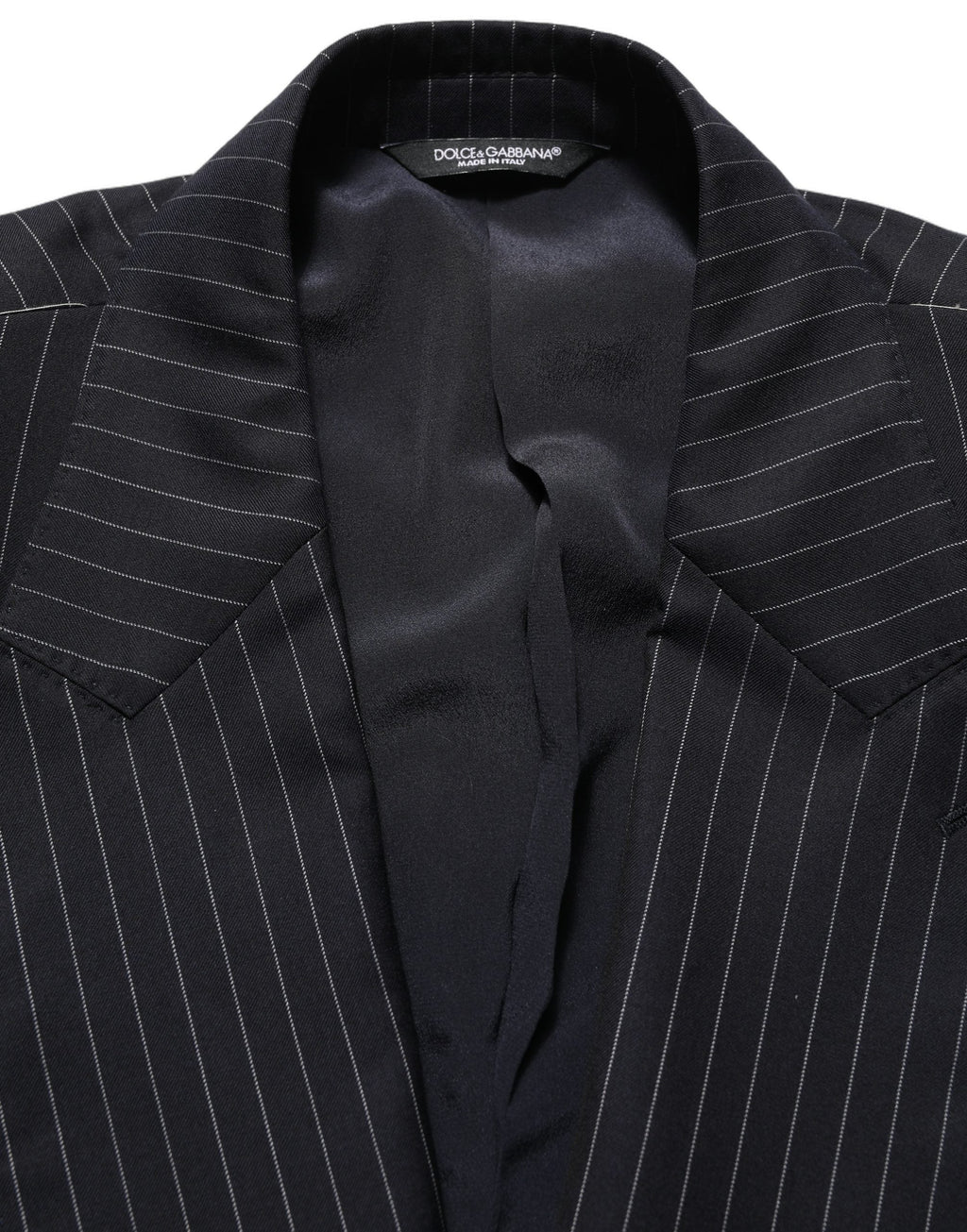 Dolce & Gabbana Black Stripes Wool Double Breasted Jacket