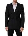 Dolce & Gabbana Black Stripes Wool Double Breasted Jacket