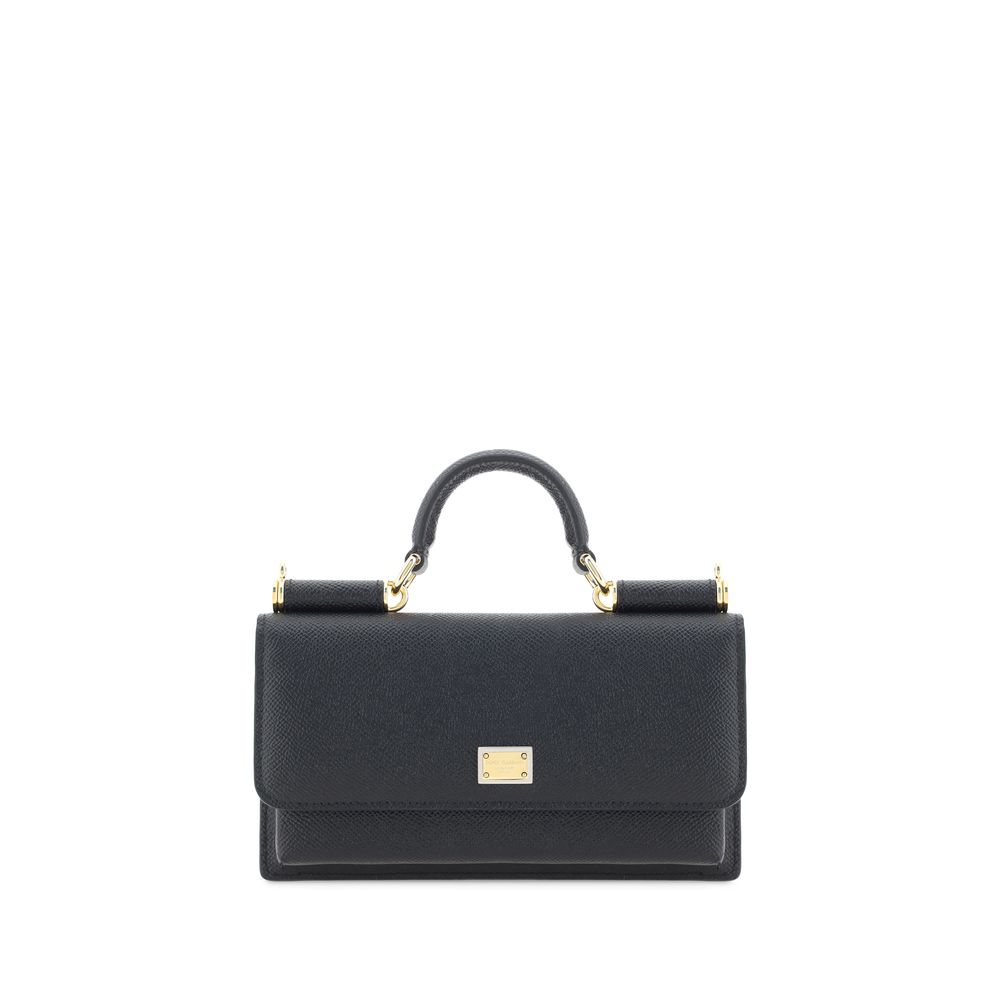 Dolce & Gabbana Black Calf Leather Bos Taurus Shoulder Bag