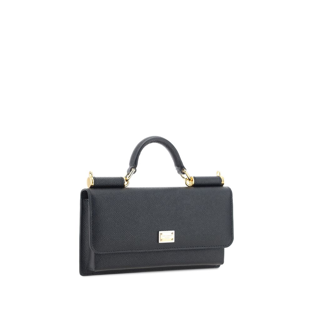 Dolce & Gabbana Black Calf Leather Bos Taurus Shoulder Bag