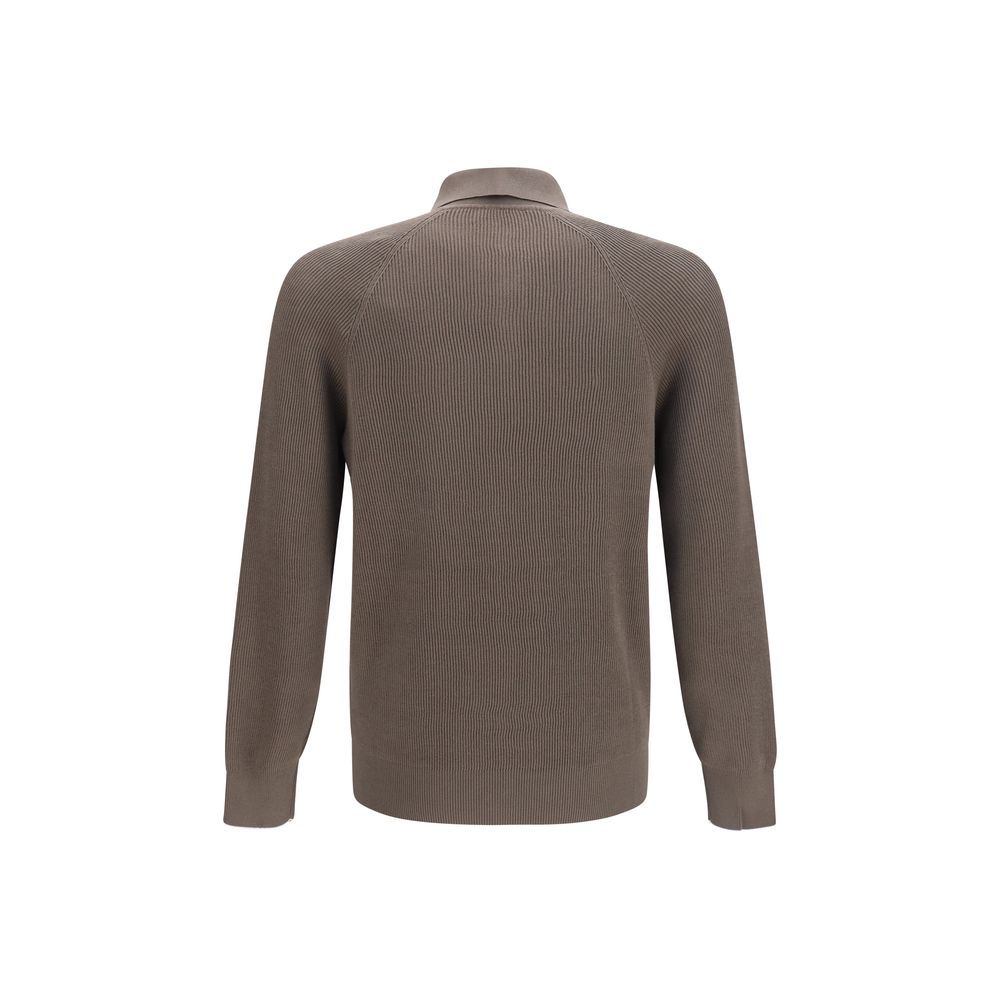 Brunello Cucinelli Brown Cotton Polo Shirt