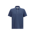 Brunello Cucinelli Blue Cotton Polo Shirt