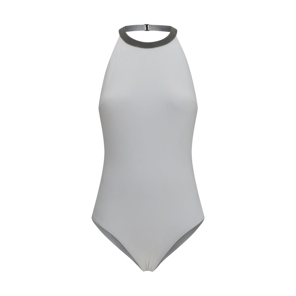 Brunello Cucinelli White Polyamide One-Piece Swimsuit