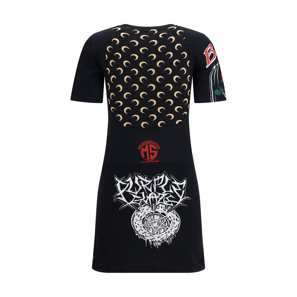 Marine Serre Black Cotton Casual Dress