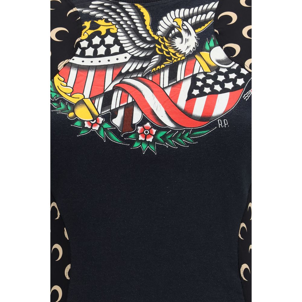 Marine Serre Black Cotton Casual Dress