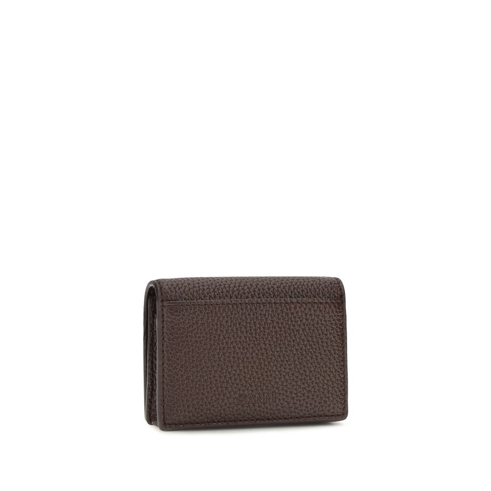 Ganni Brown Recycled Polyester Wallet