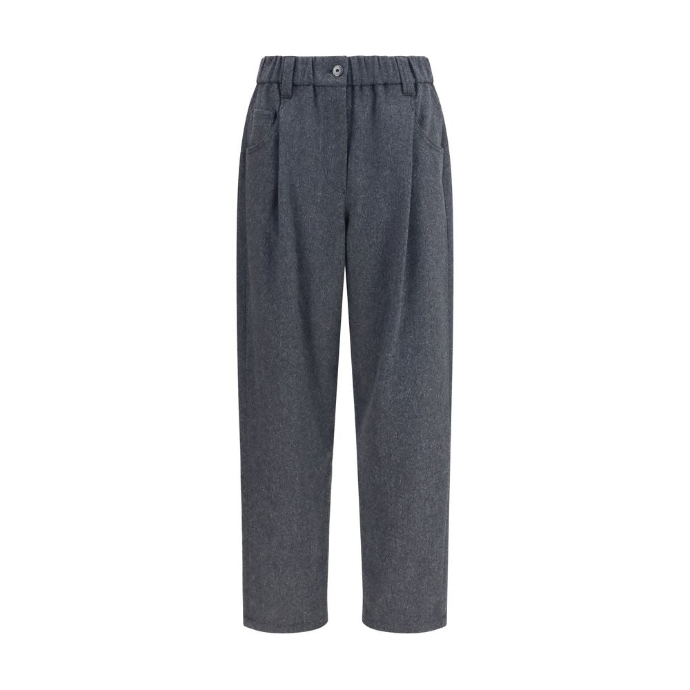 Brunello Cucinelli Gray Wool Oves Aries Casual Pants