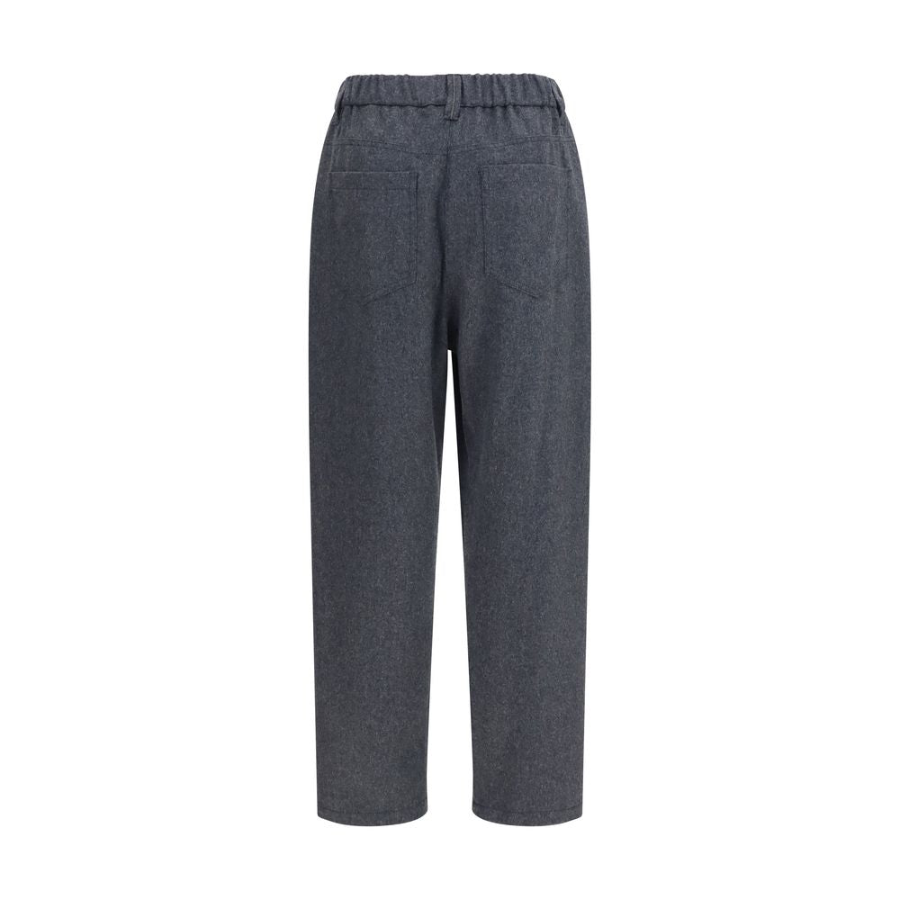Brunello Cucinelli Gray Wool Oves Aries Casual Pants