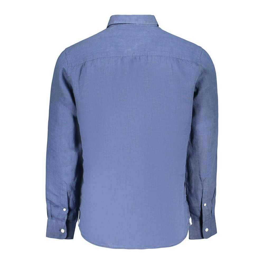 North Sails Blue Linen Men's Shirt North Sails
