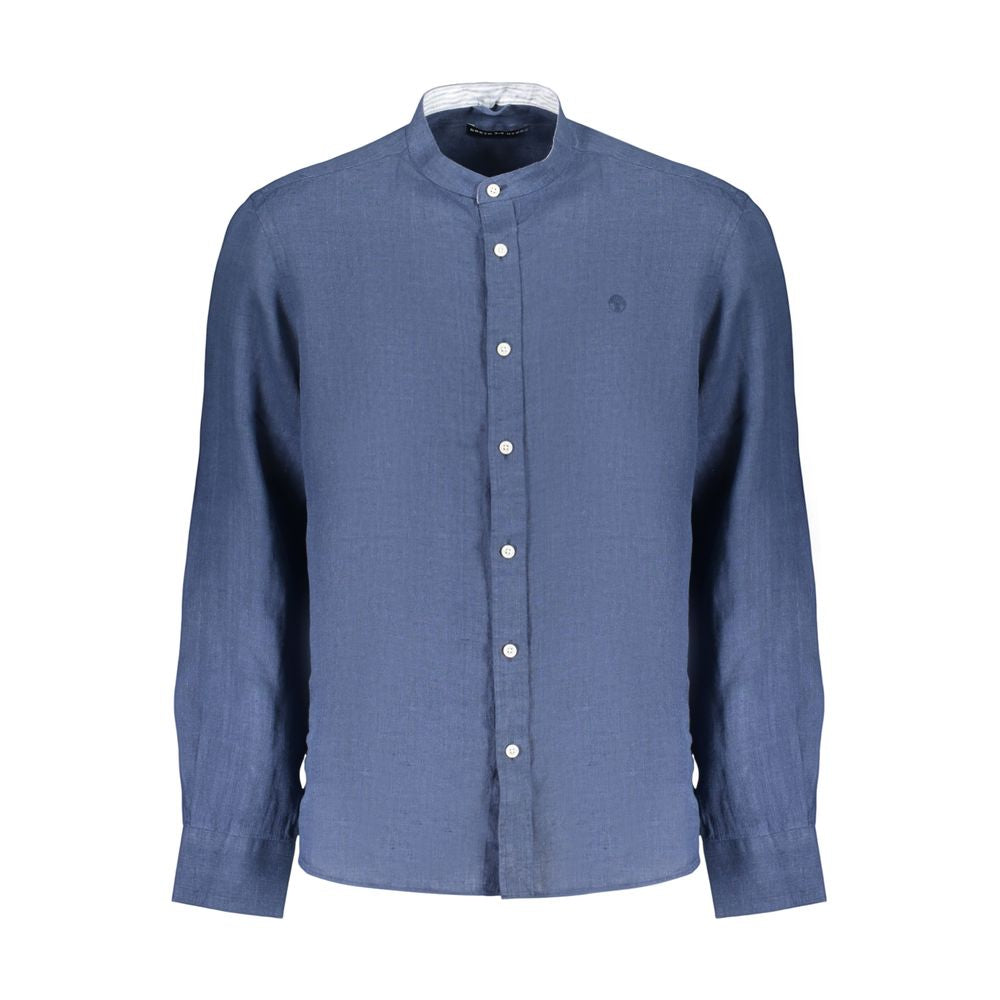 North Sails Blue Linen Mens Shirt