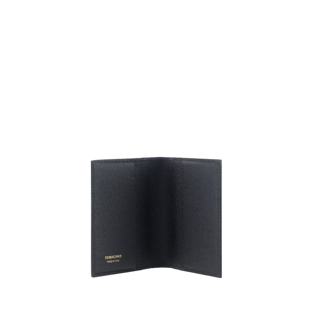 Ferragamo Black Calf Leather Bos Taurus Wallet