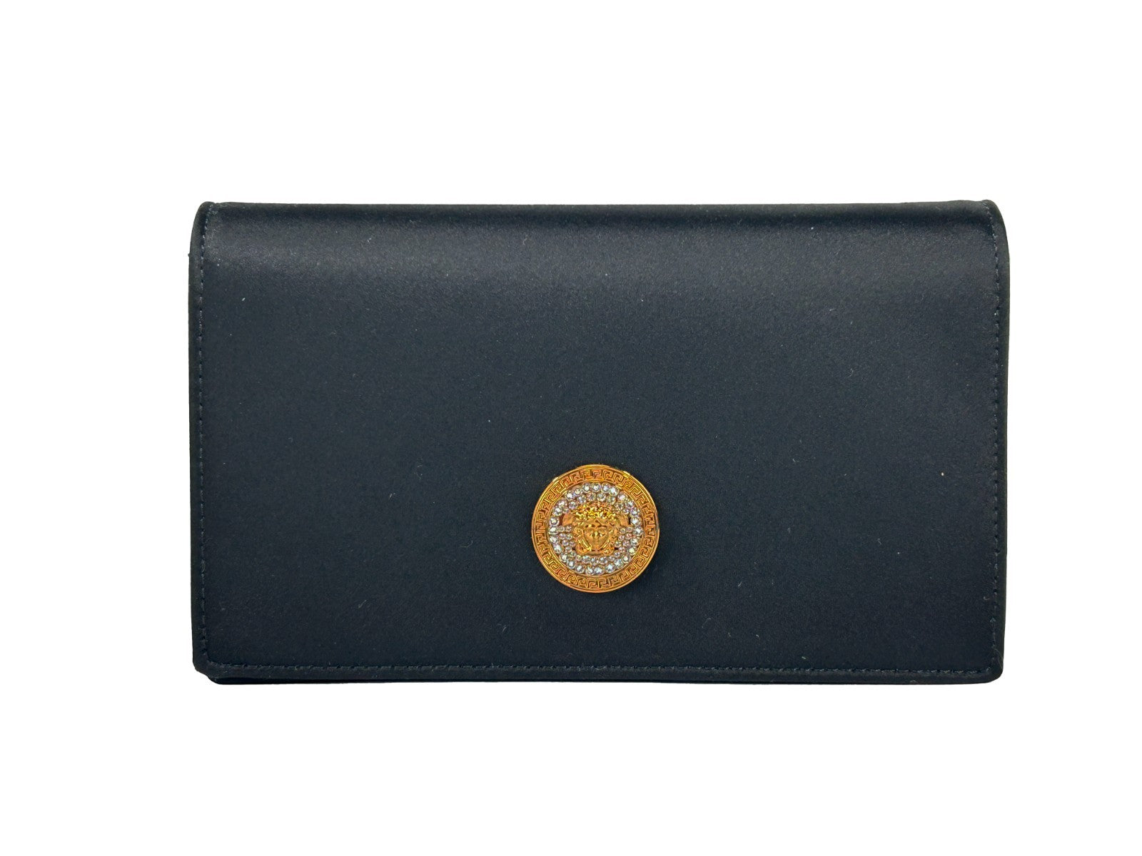 Versace Mini Chain Black Crossbody Wallet Bag