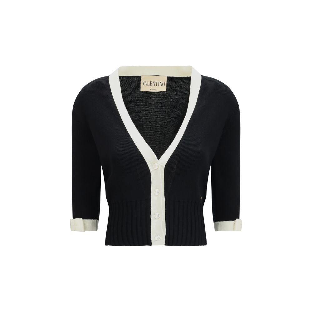 Valentino Garavani Black Cotton Cardigan Valentino Garavani