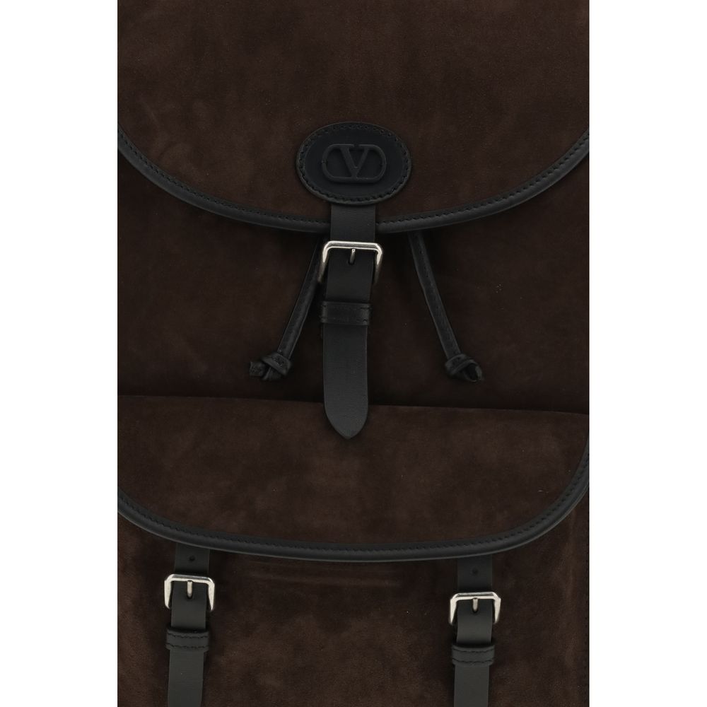 Valentino Garavani Brown Calf Leather Bos Taurus Backpack