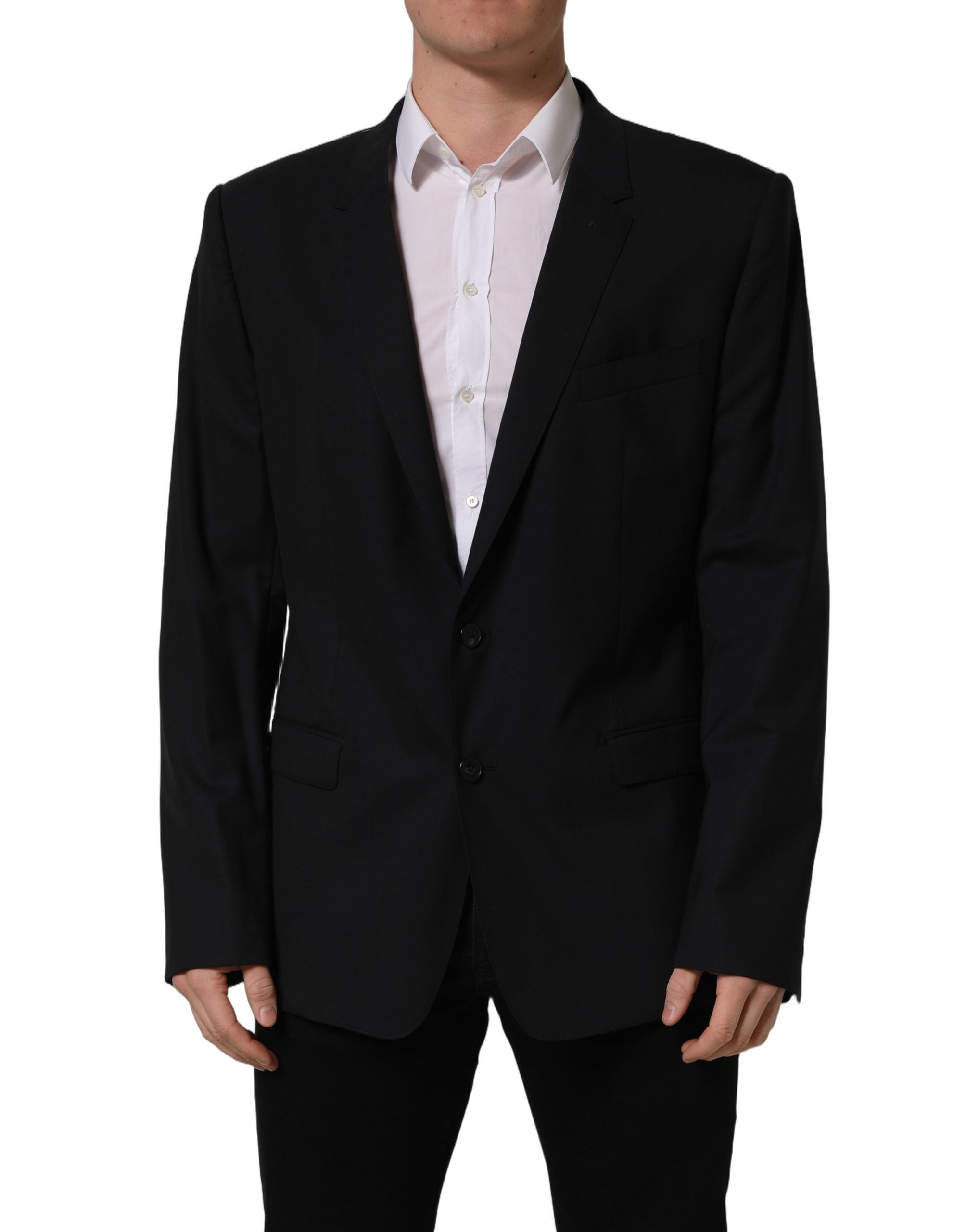 Dolce & Gabbana Black Wool Single Breasted Blazer Jacket