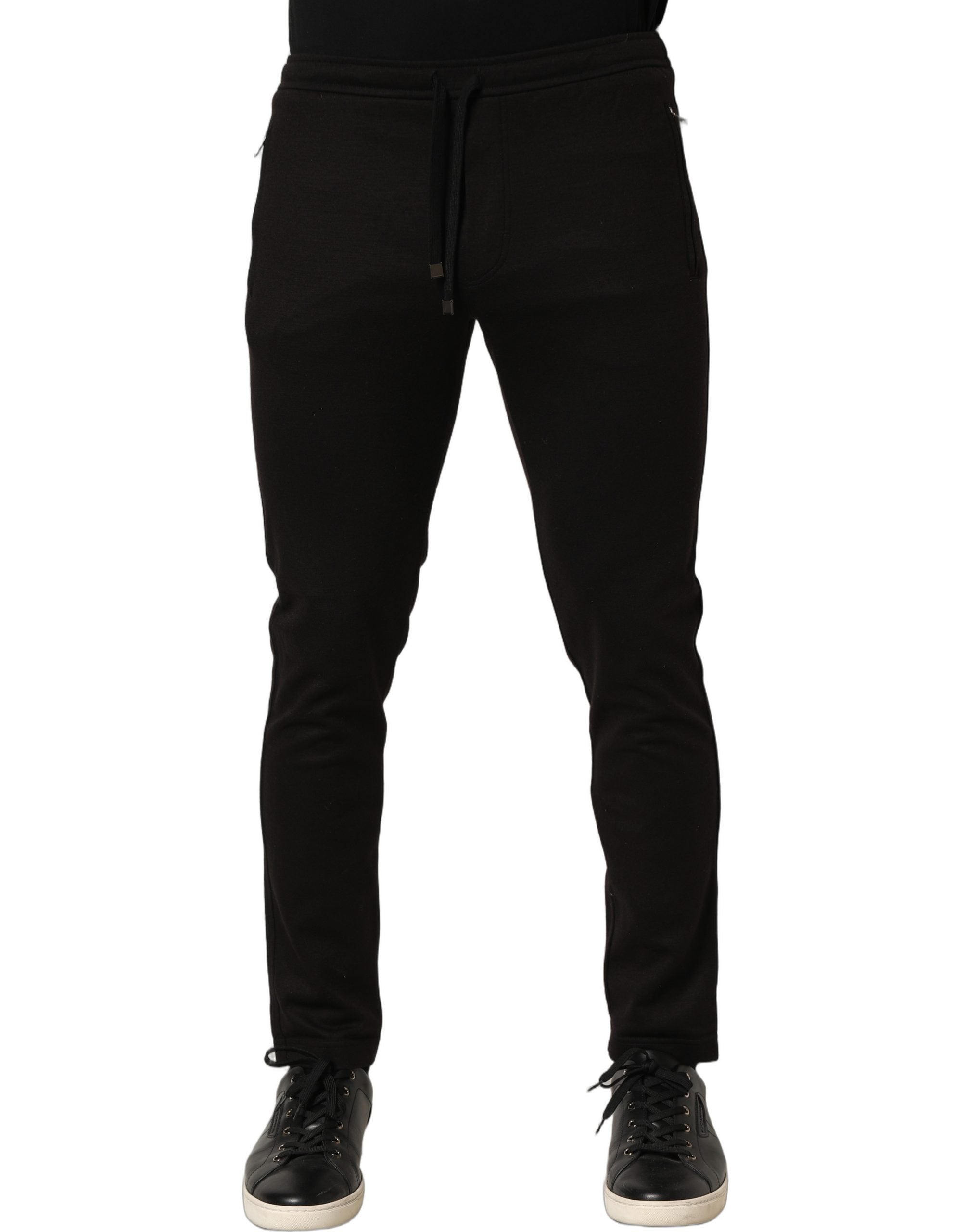 Dolce & Gabbana Black Wool Jogger Men Sweatpants Trouser Pants