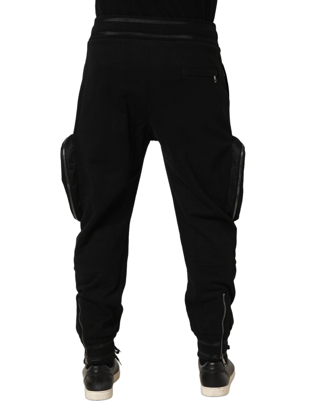 Dolce & Gabbana Black Mid Waist Cargo Jogger Sweatpants Pants