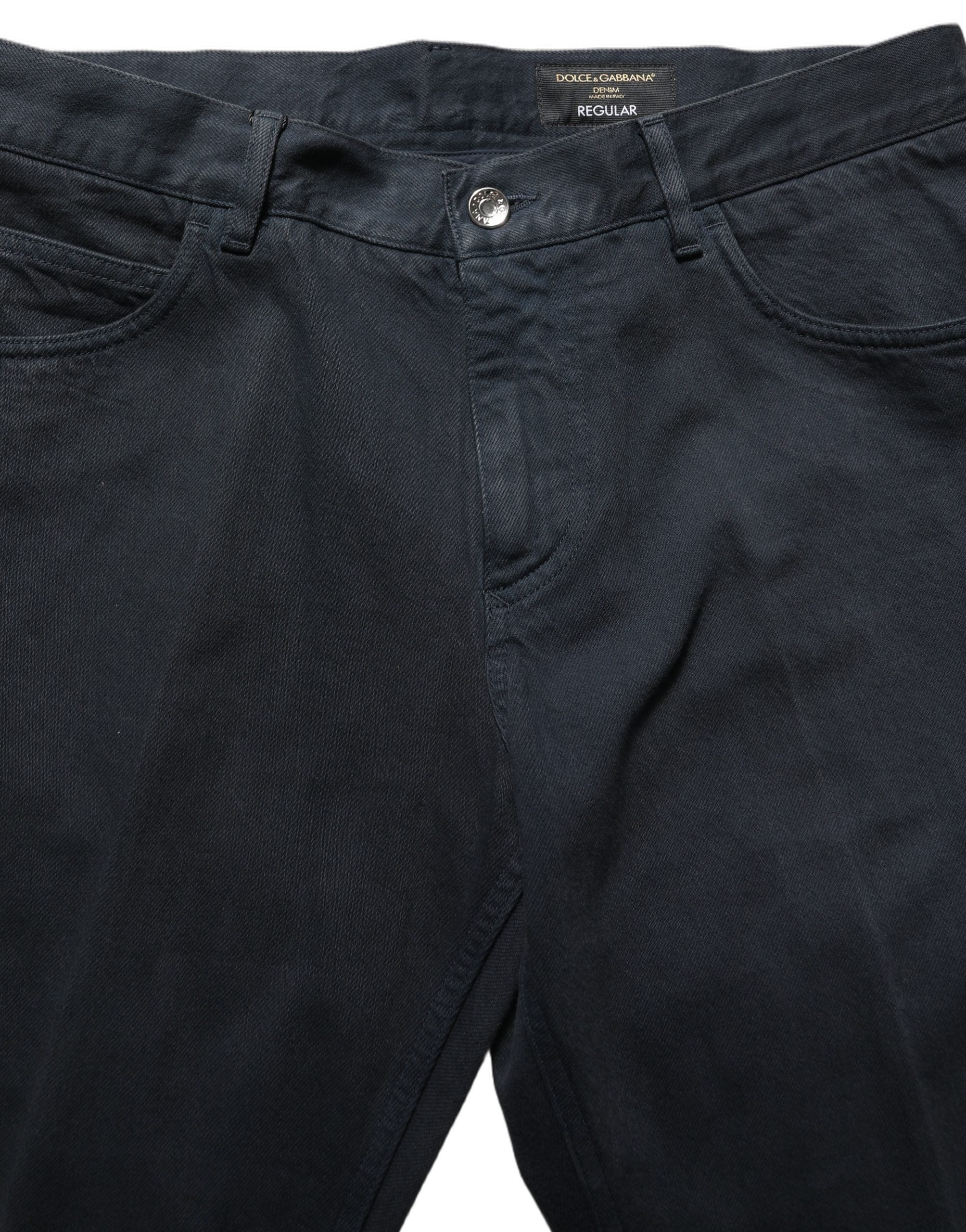 Dolce & Gabbana Black Cotton Mid Waist Skinny Men Denim Jeans