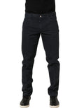 Dolce & Gabbana Black Cotton Mid Waist Skinny Men Denim Jeans