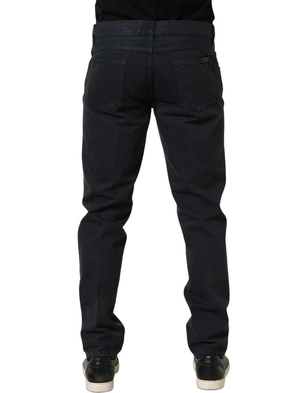 Dolce & Gabbana Black Cotton Mid Waist Skinny Men Denim Jeans