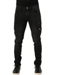 Dolce & Gabbana Black Distressed Cargo Cotton Men Denim Jeans