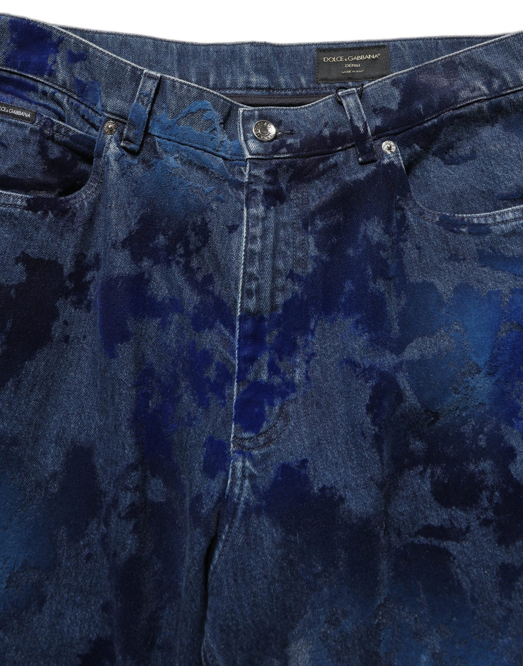 Dolce & Gabbana Blue Tie Dye Cotton Men Straight Denim Jeans