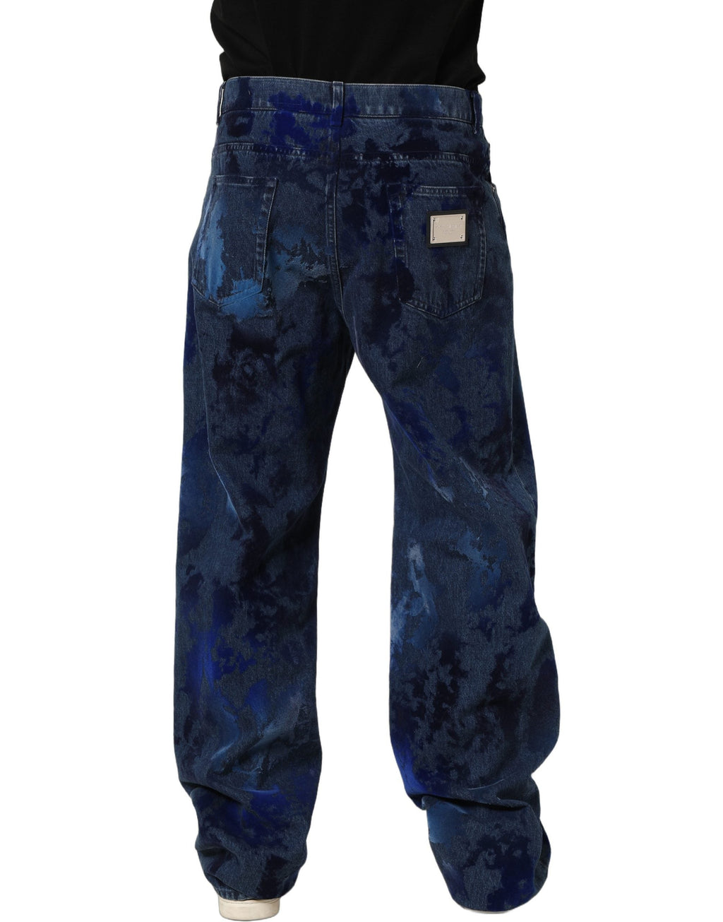 Dolce & Gabbana Blue Tie Dye Cotton Men Straight Denim Jeans