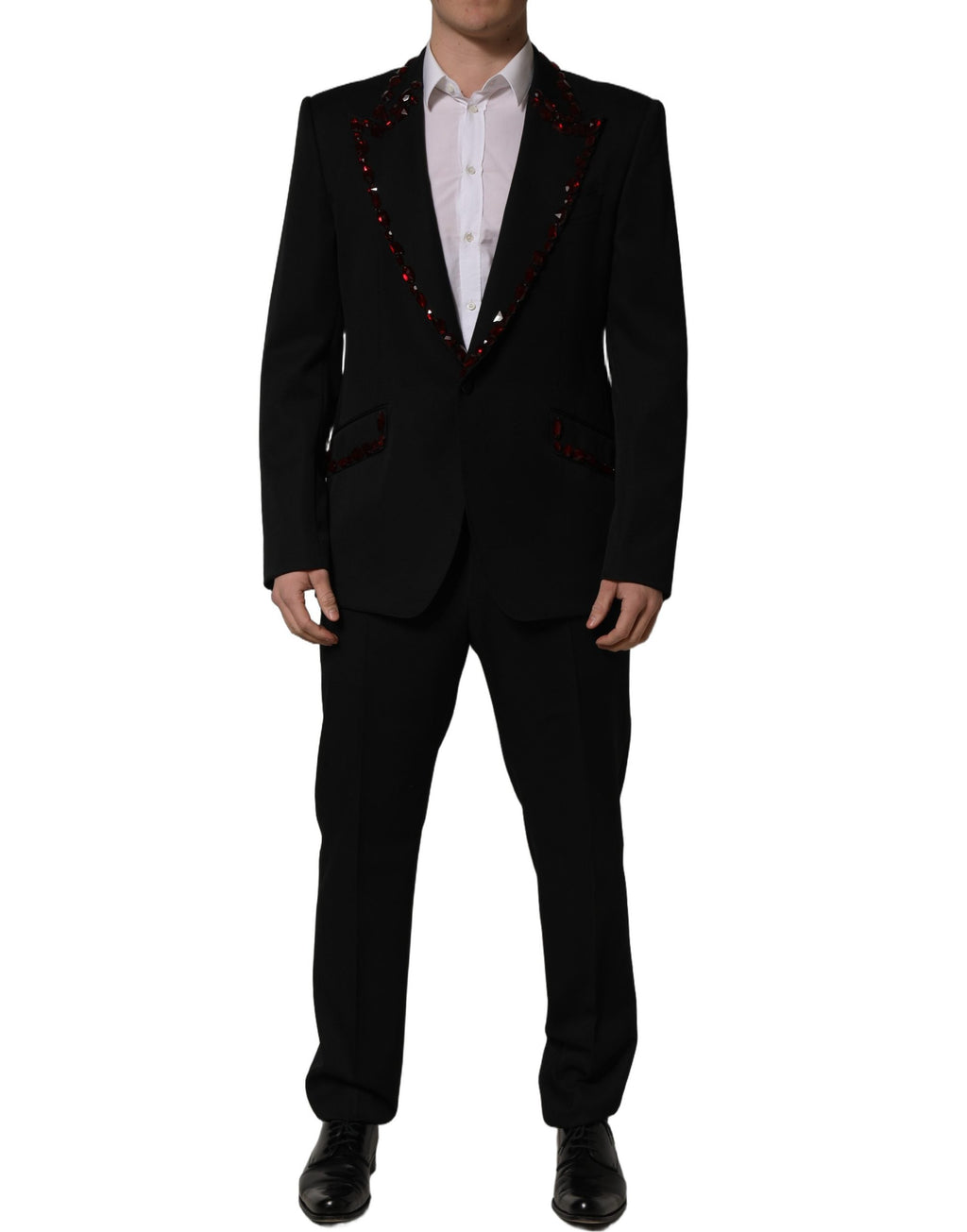 Dolce & Gabbana Black Crystal Embellished 2 Piece Suit