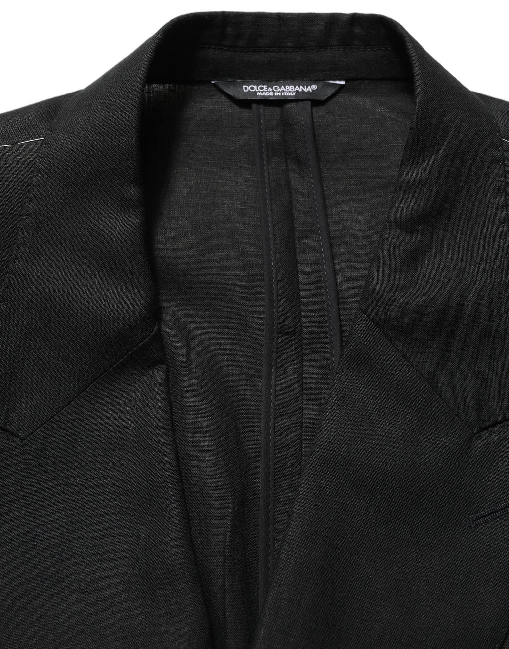 Dolce & Gabbana Black Linen Slim Fit Formal 2 Piece Suit