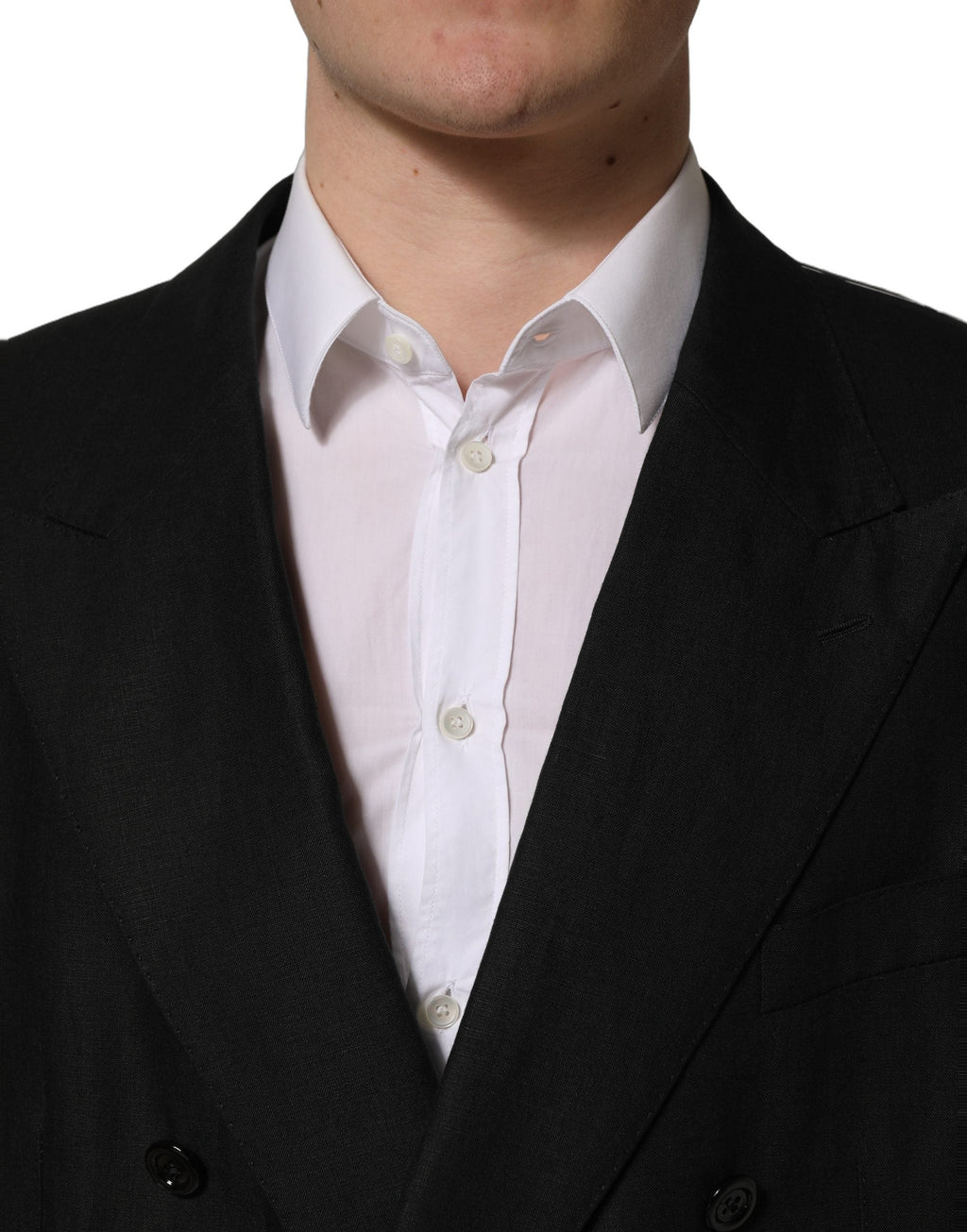 Dolce & Gabbana Black Linen Slim Fit Formal 2 Piece Suit